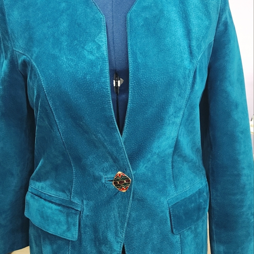 Teal colored Danier Suede Jacket